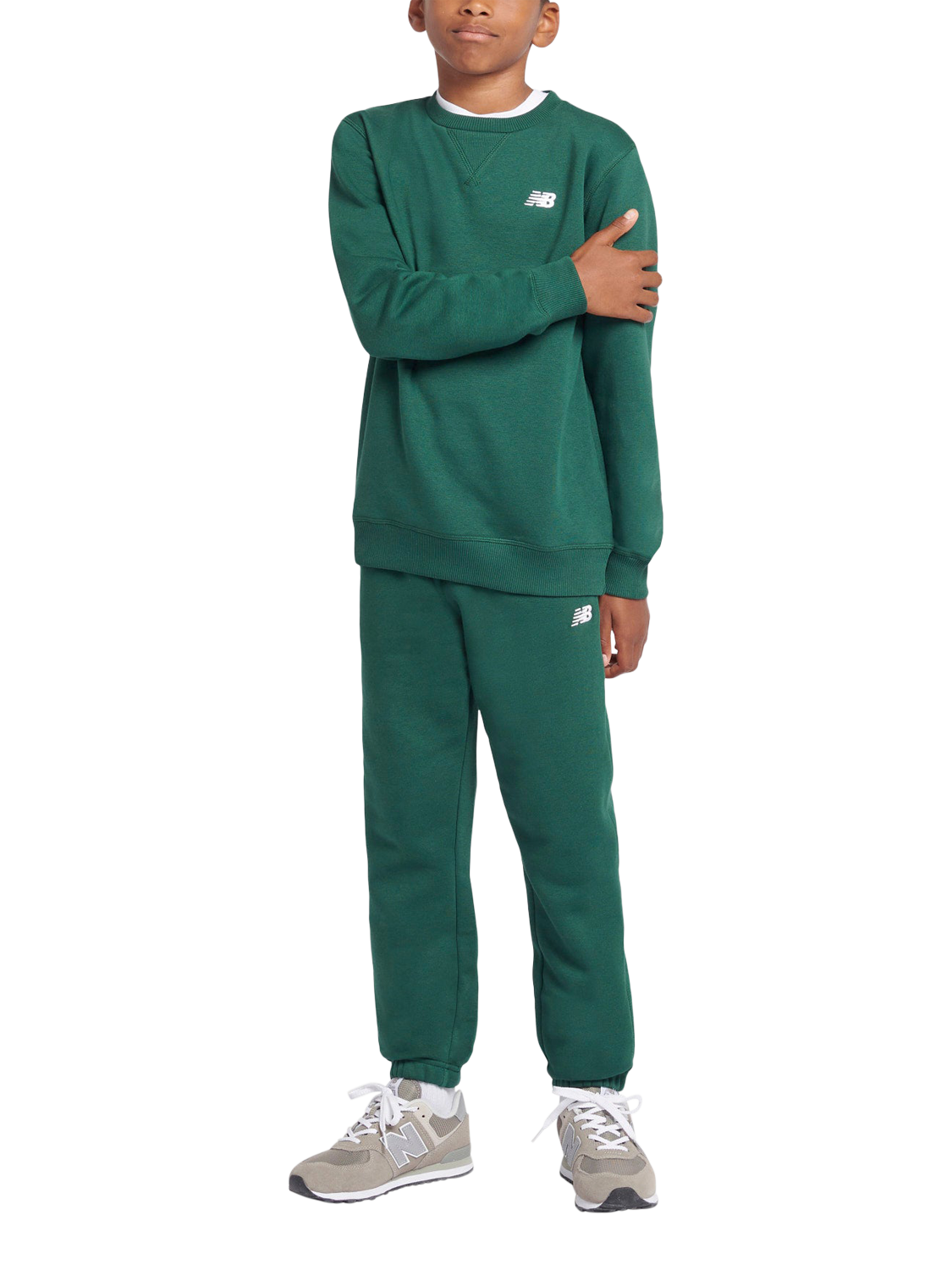 Product image 6 of 9, which shows New Balance Kids' Small Logo Sweatshirt, Nightwatch Green, 7-8 years