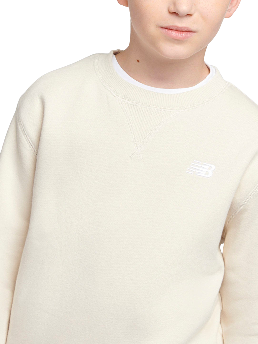 Product image 4 of 8, which shows New Balance Kids' Small Logo Crew Neck Sweatshirt, Linen, 7-8 years
