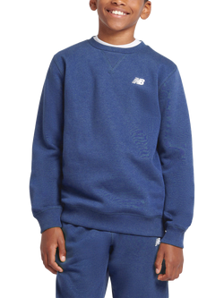New Balance Kids' Small Logo Crew Neck Sweatshirt, Navy