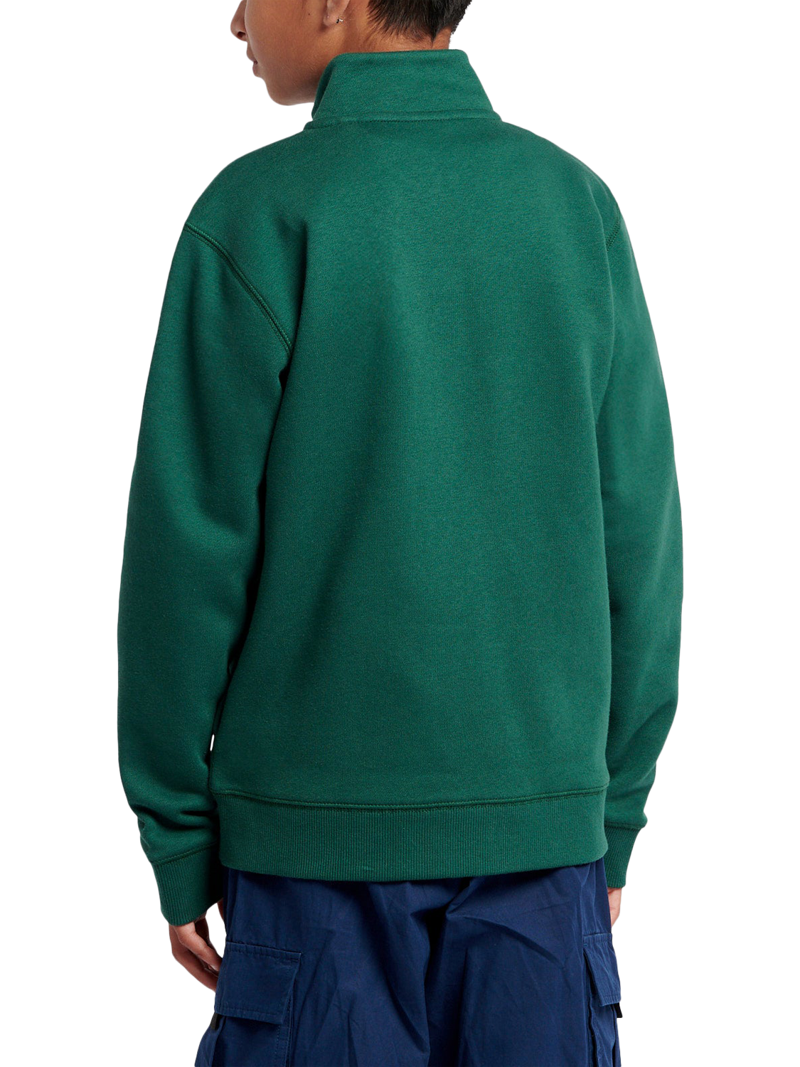 Product image 3 of 8, which shows New Balance Kids' Small Logo Funnel Neck Fleece, Nightwatch Green, 7-8 years