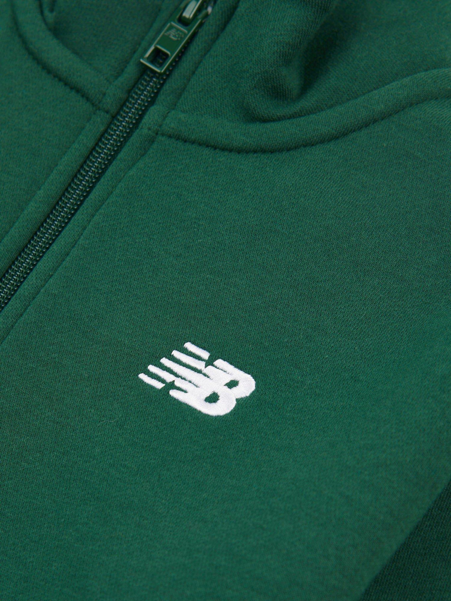 Product image 8 of 8, which shows New Balance Kids' Small Logo Funnel Neck Fleece, Nightwatch Green, 7-8 years