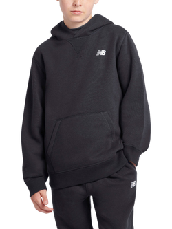 New Balance Kids' Brush Back Small Logo Hoodie, Caviar