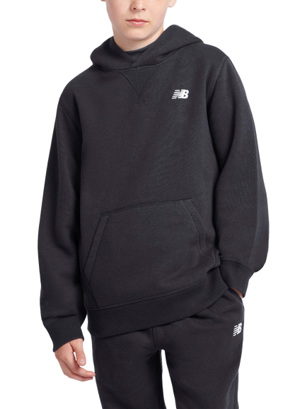 New Balance Kids' Brush Back Small Logo Hoodie, Caviar