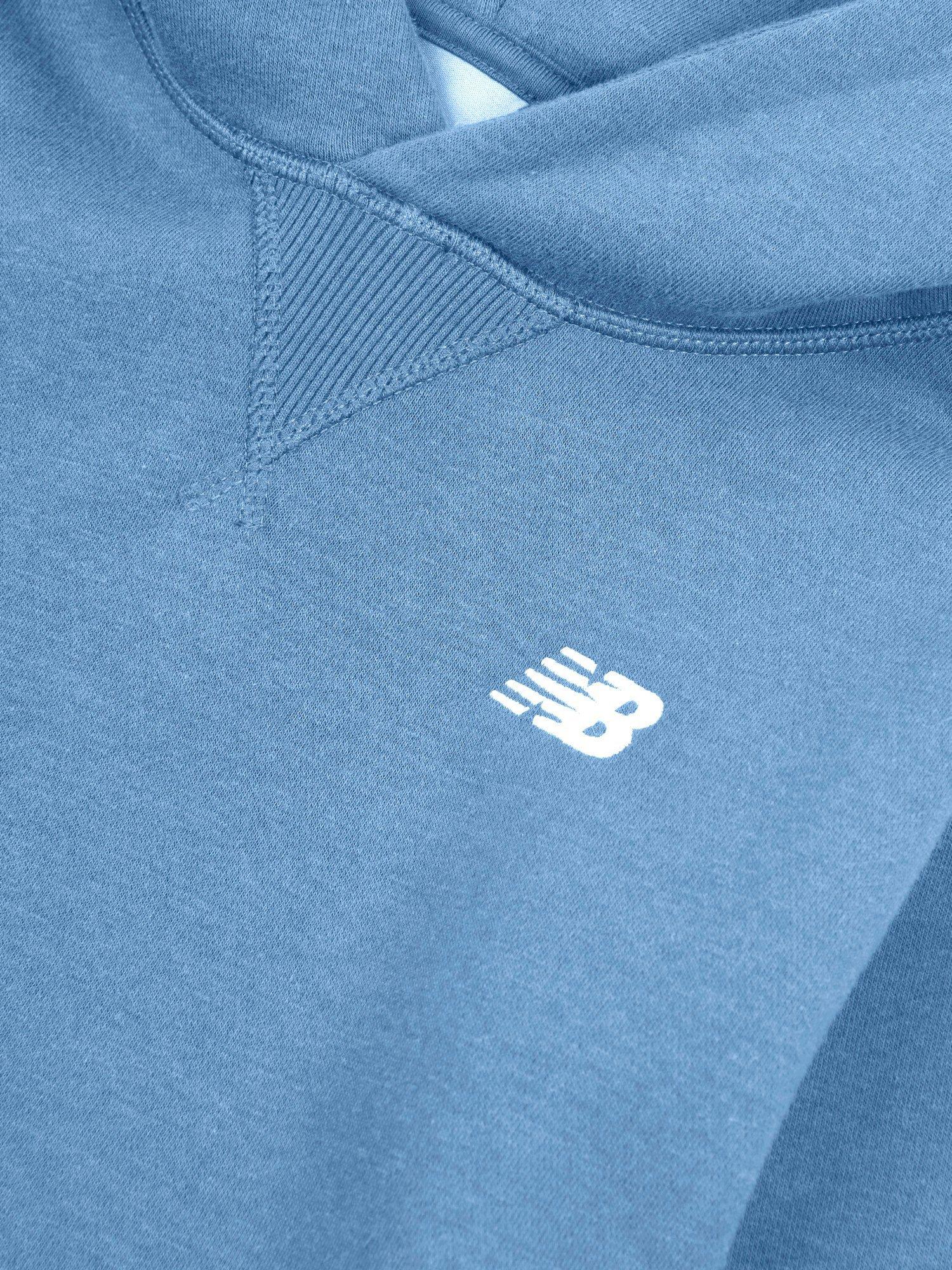 Product image 8 of 8, which shows New Balance Kids' Brush Back Small Logo Hoodie, Heron Blue, 7-8 years