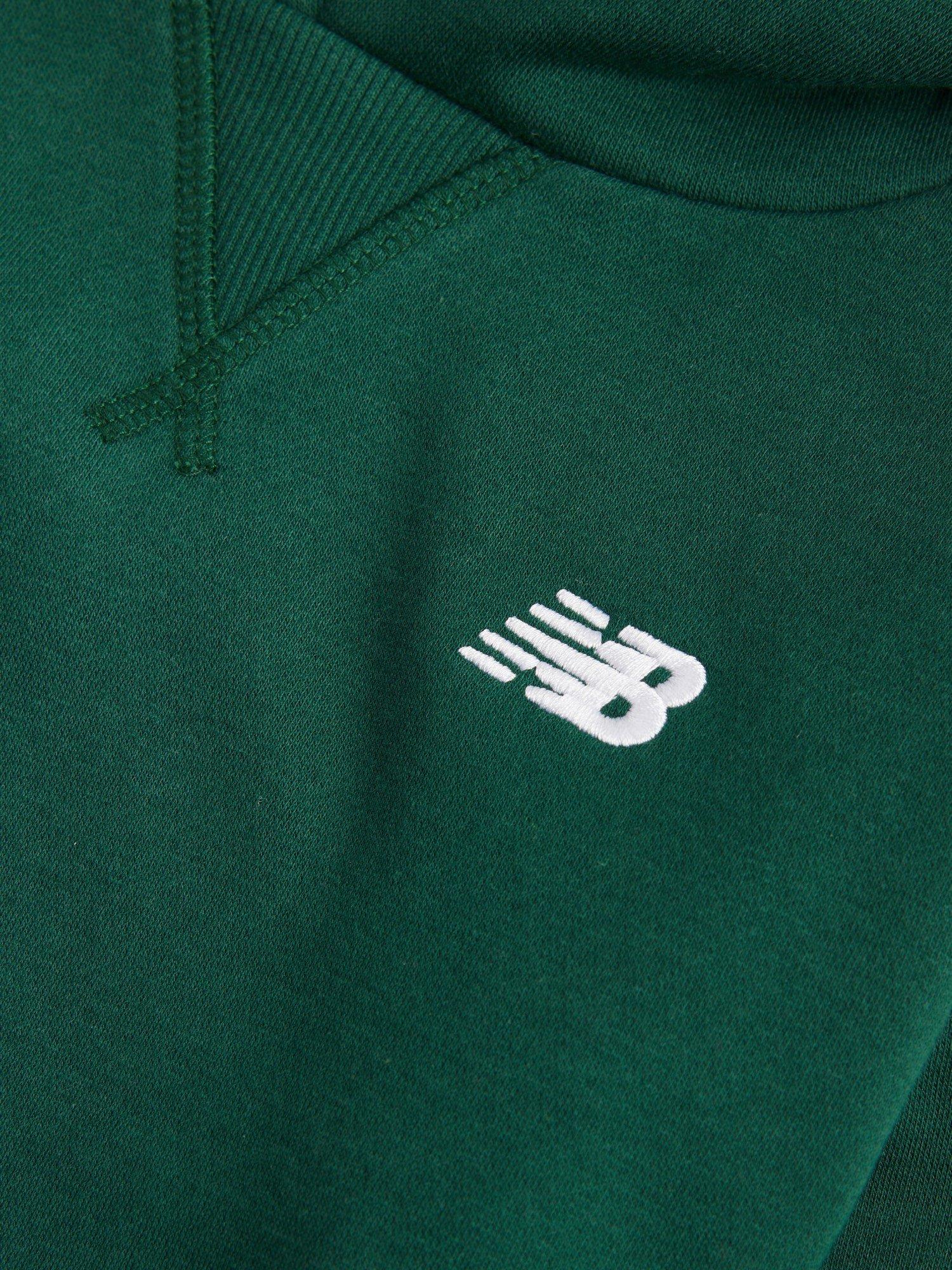 Product image 8 of 8, which shows New Balance Kids' Brush Back Small Logo Hoodie, Nightwatch Green, 7-8 years