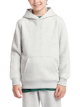 New Balance Kids' Brush Back Small Logo Hoodie, Ash Heather
