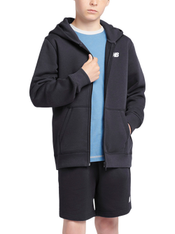 New Balance Kids' Small Logo Zip Up Hoodie, Nb Caviar