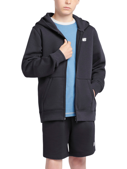 New Balance Kids' Small Logo Zip Up Hoodie, Nb Caviar