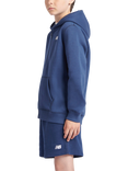 New Balance Kids' Small Logo Zip Up Hoodie, Navy