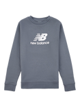 New Balance Kids' Stacked Logo Crew Neck Sweatshirt, Graphite