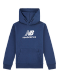 New Balance Kids' Stacked Logo Crew Neck Hoodie, Navy
