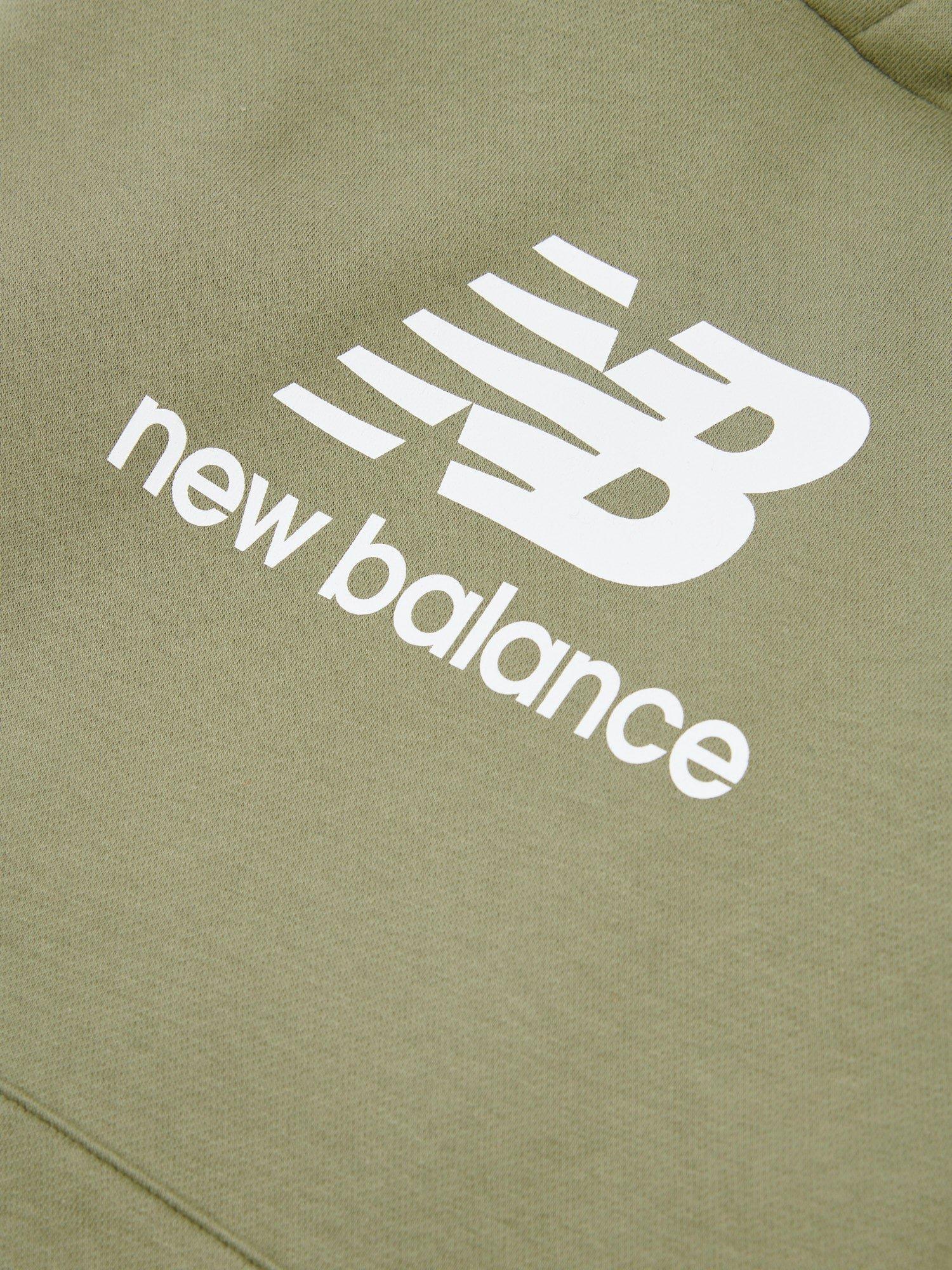 Product image 8 of 8, which shows New Balance Kids' Brush Back Stacked Logo Hoodie, Dark Olivine, 3-4 years