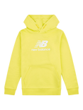 New Balance Kids' Brush Back Stacked Logo Hoodie, Firefly