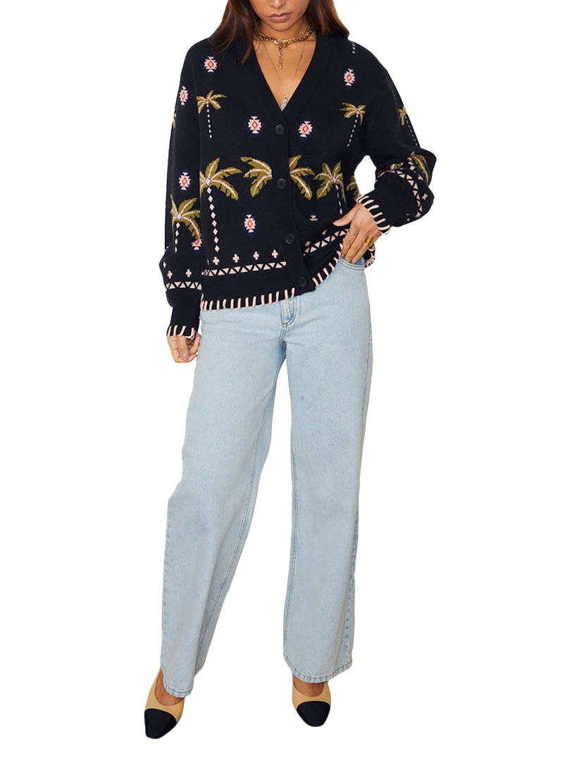 Product image 7 of 8, which shows Never Fully Dressed Midnight Havana Cardigan , Blue, S