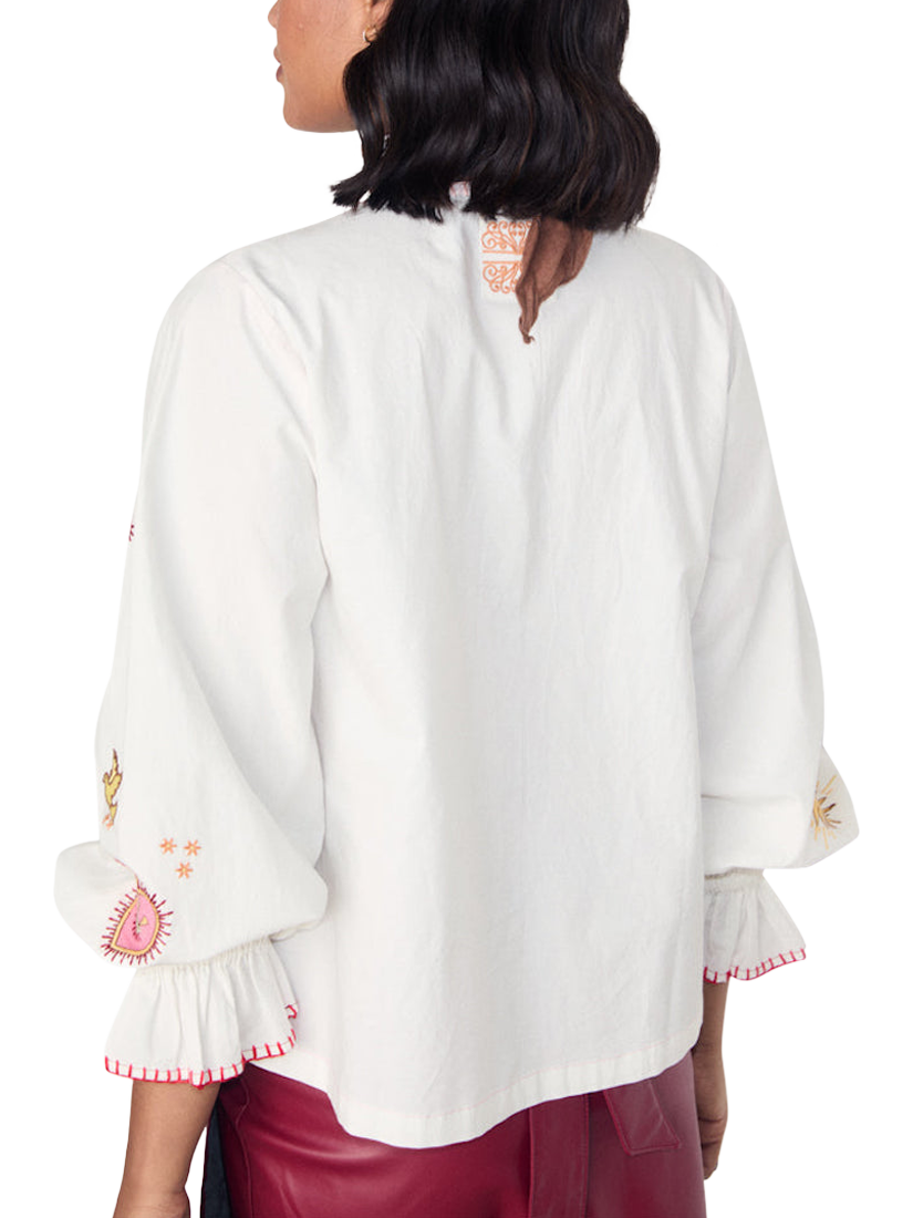 Product image 6 of 7, which shows Never Fully Dressed Mystical Embroidered Shirt, White, 22