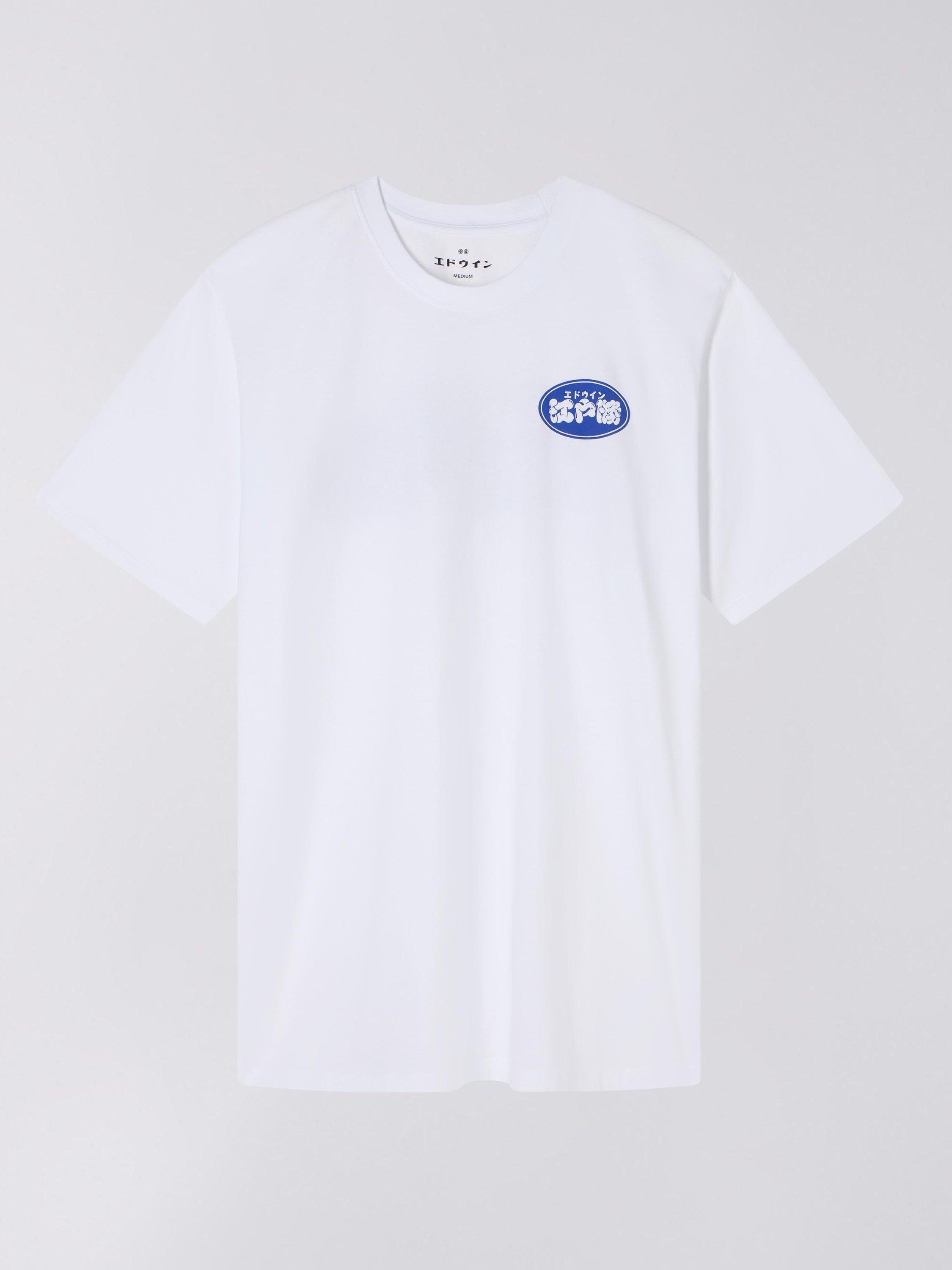 Product image 1 of 2, which shows Edwin Cotton Edo Win Regular Fit Short Sleeve Logo T-Shirt, White, XS