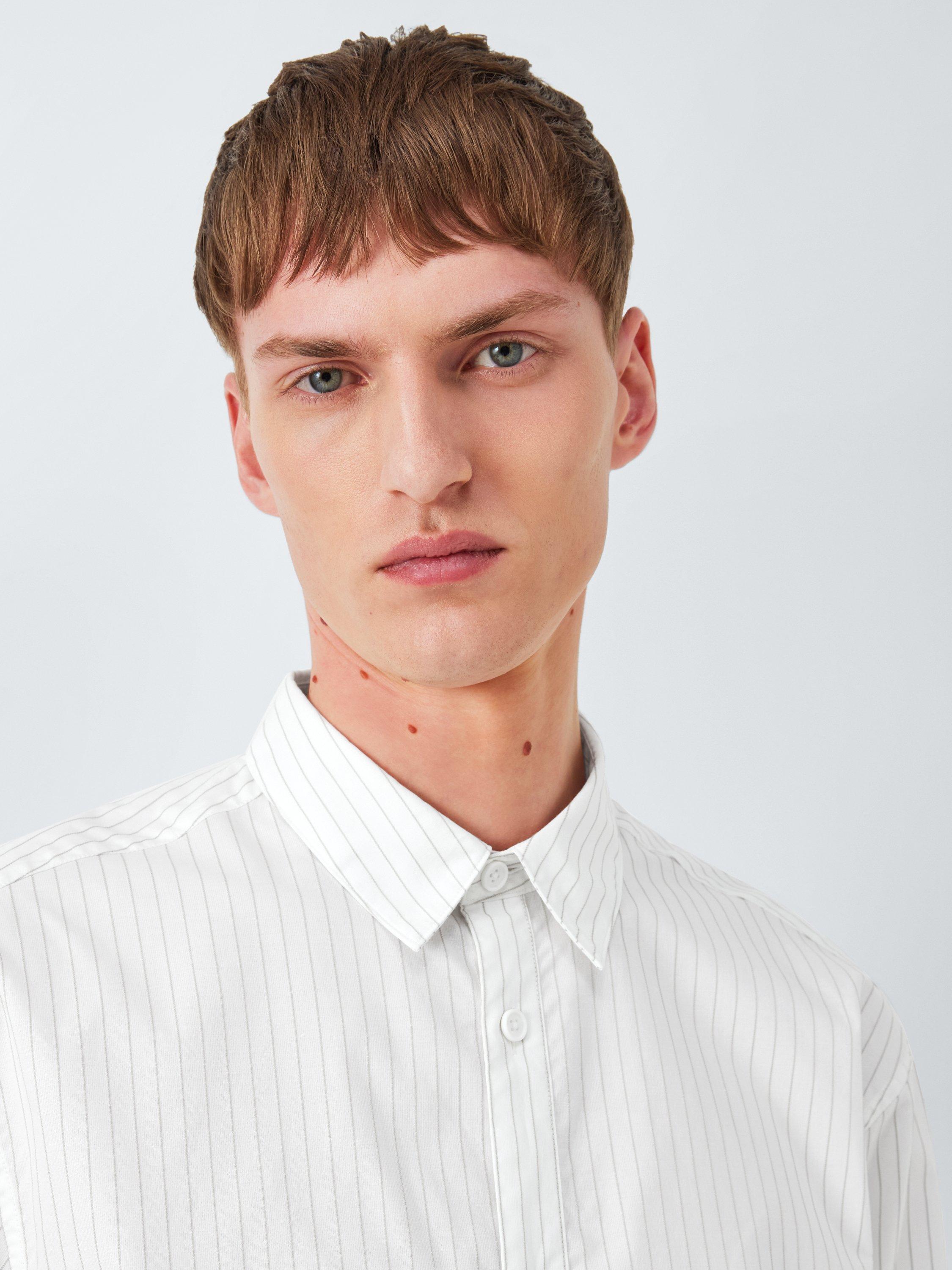 Product image 5 of 6, which shows Kin Cotton Stripe Shirt, Cloud Dancer, M
