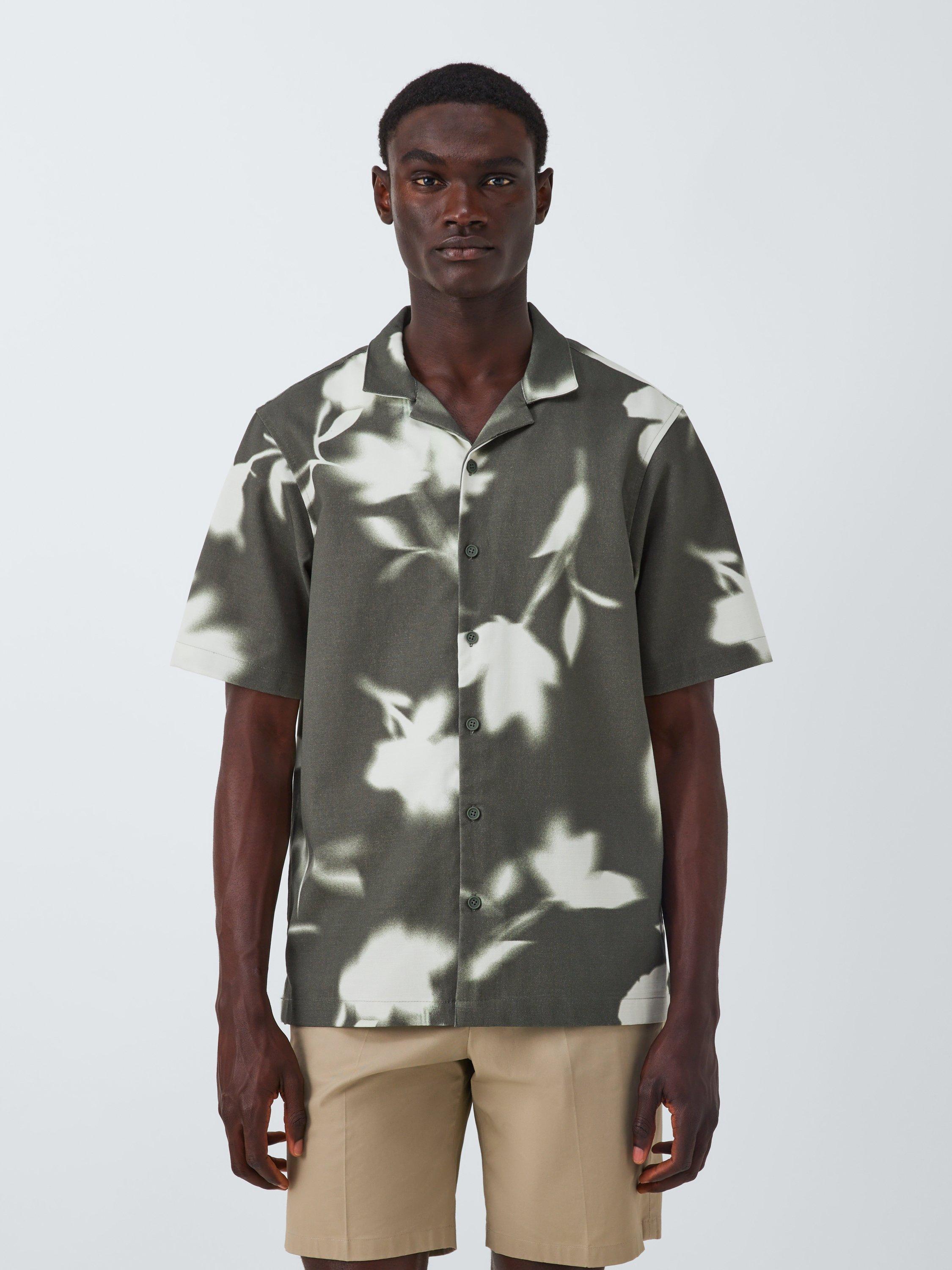 Product image 1 of 7, which shows Kin Floral Print Shirt, Khaki, S