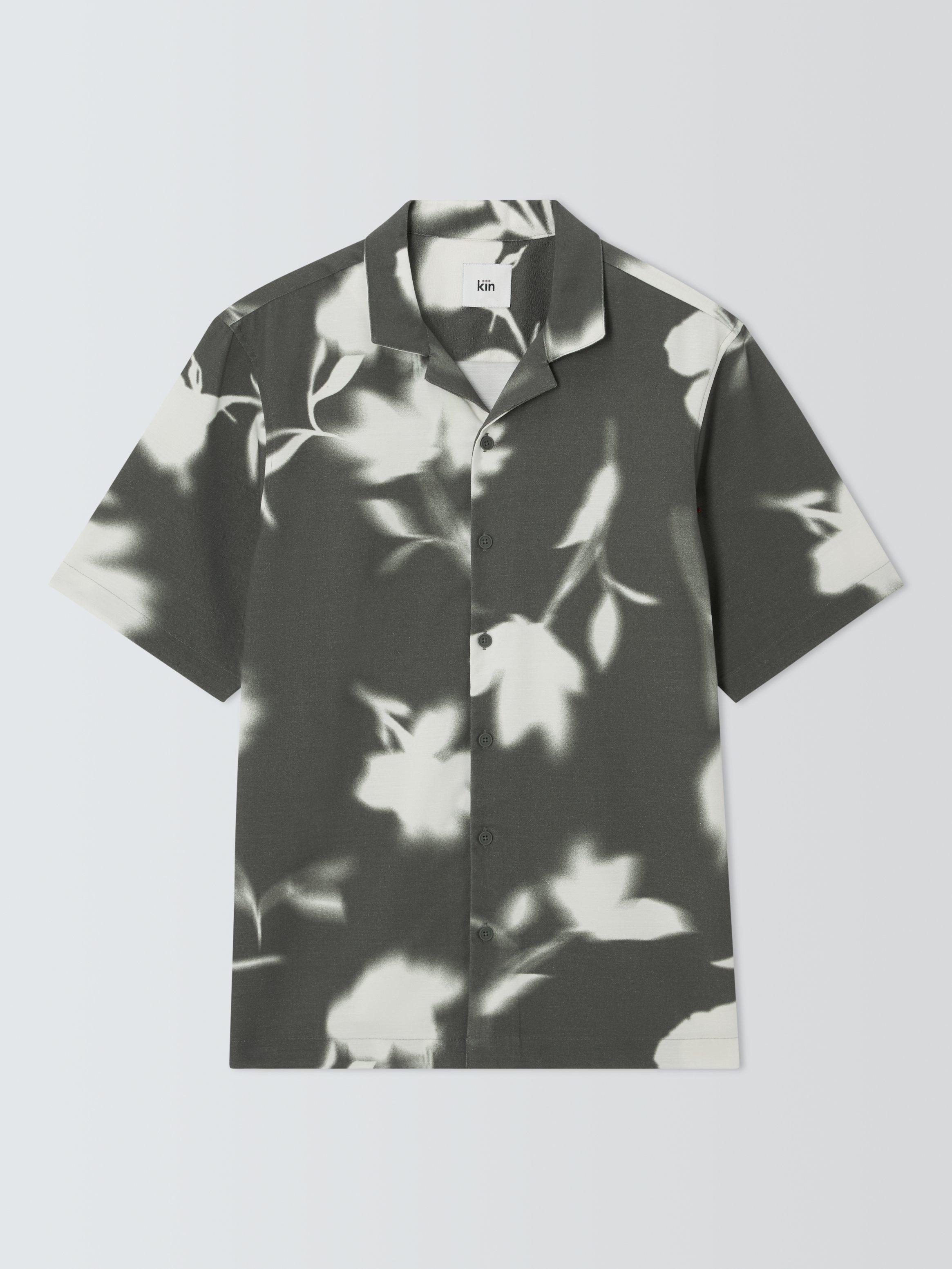 Product image 4 of 7, which shows Kin Floral Print Shirt, Khaki, S