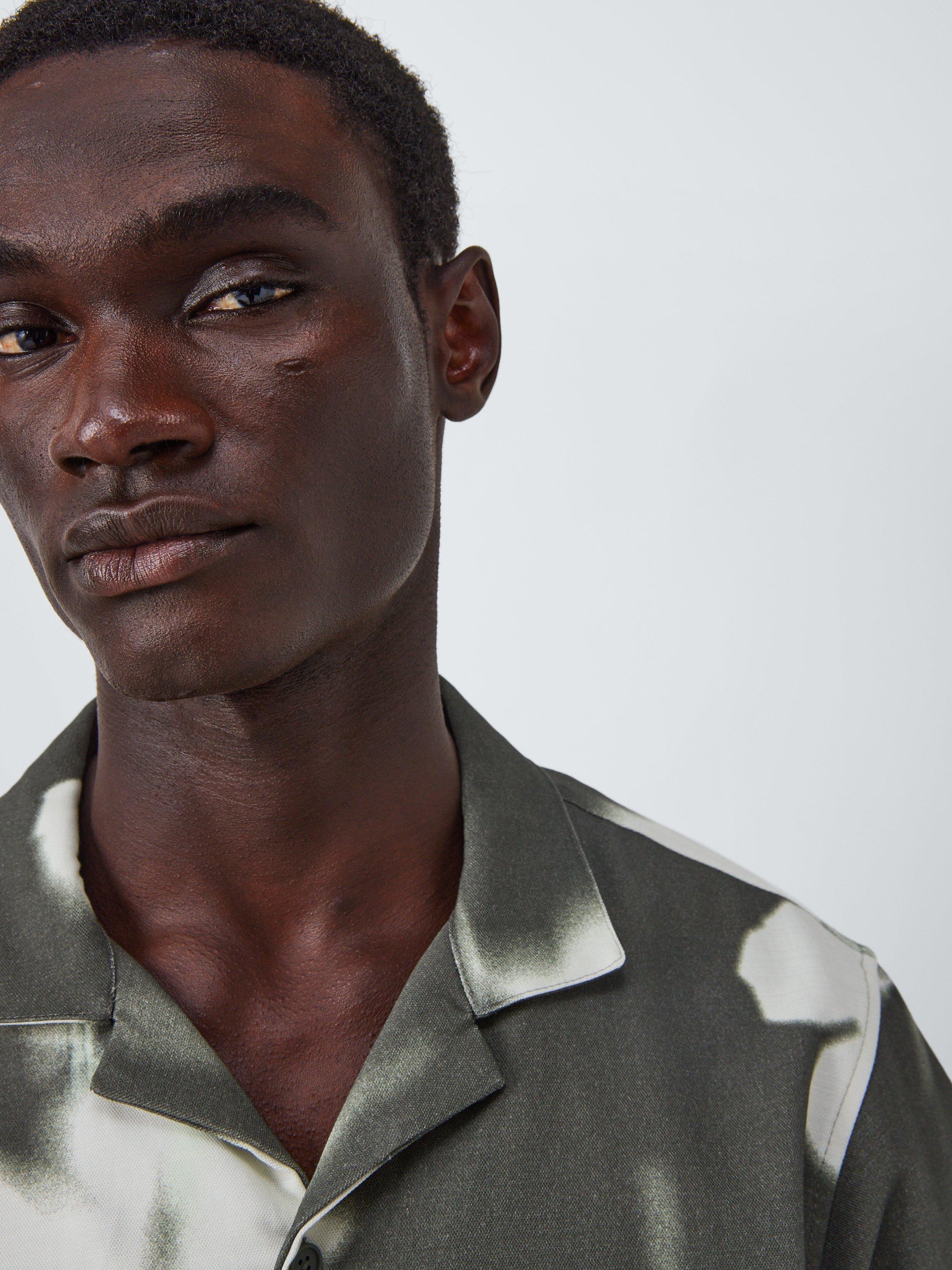 Product image 6 of 7, which shows Kin Floral Print Shirt, Khaki, S