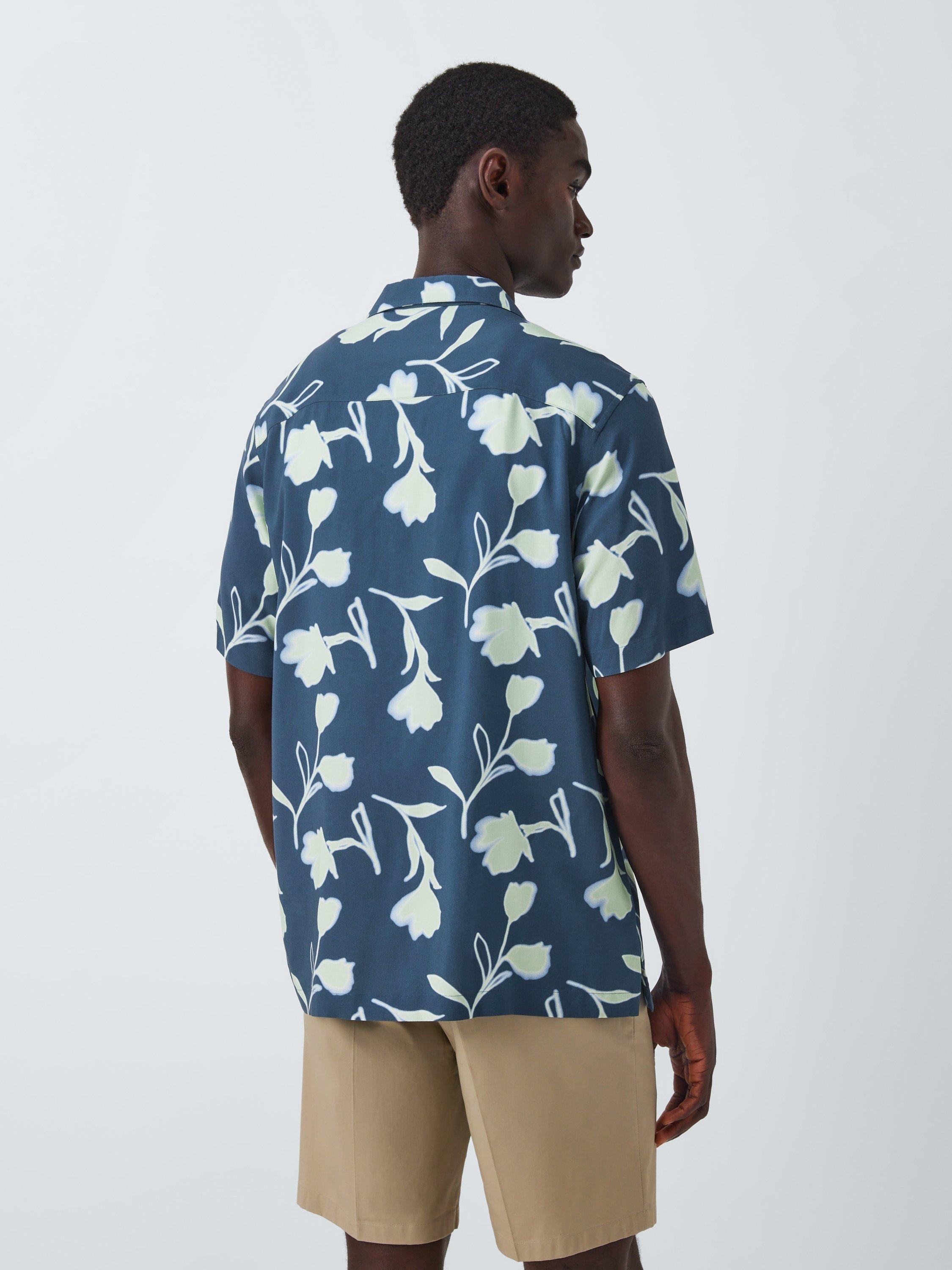 Product image 2 of 6, which shows Kin Cotton Blend Regular Fit Glow Floral Shirt, Orion Blue, XL