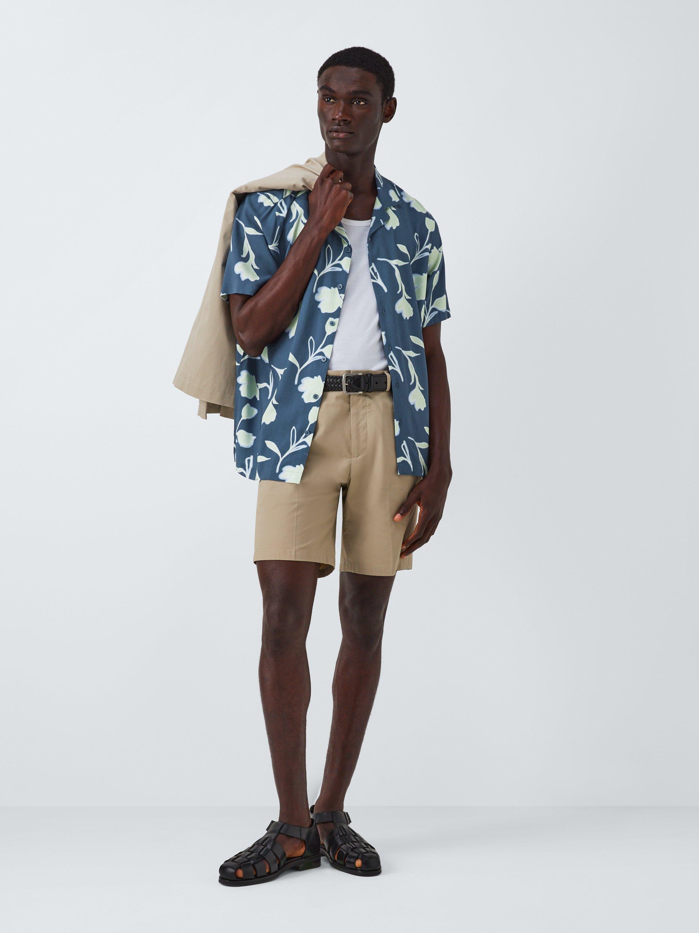 Product image 3 of 6, which shows Kin Cotton Blend Regular Fit Glow Floral Shirt, Orion Blue, XL