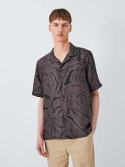 Kin Cotton Regular Fit Mark Making Abstract Shirt, Shale, Shale