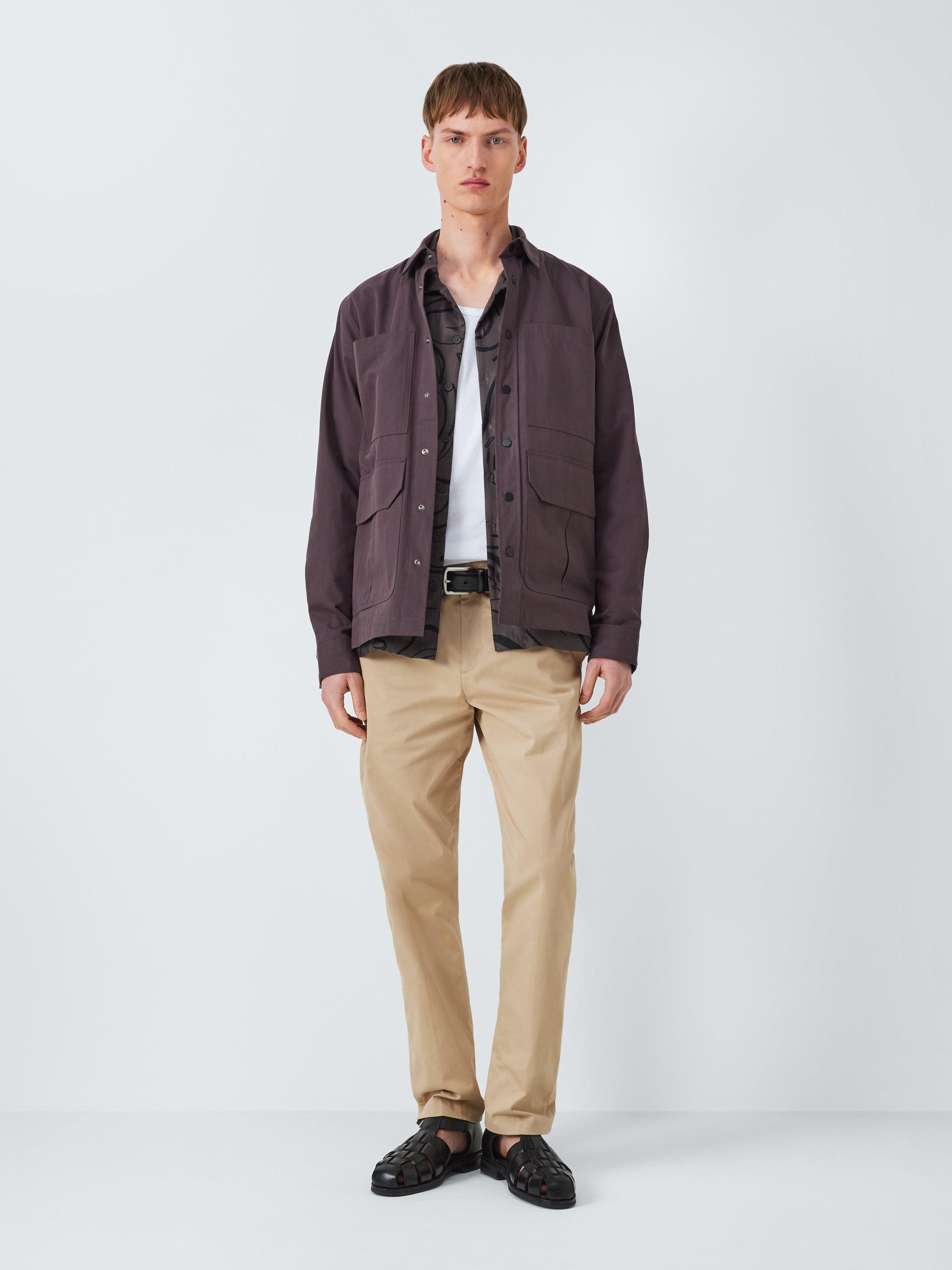 Product image 3 of 6, which shows Kin Cotton Regular Fit Mark Making Abstract Shirt, Shale, M