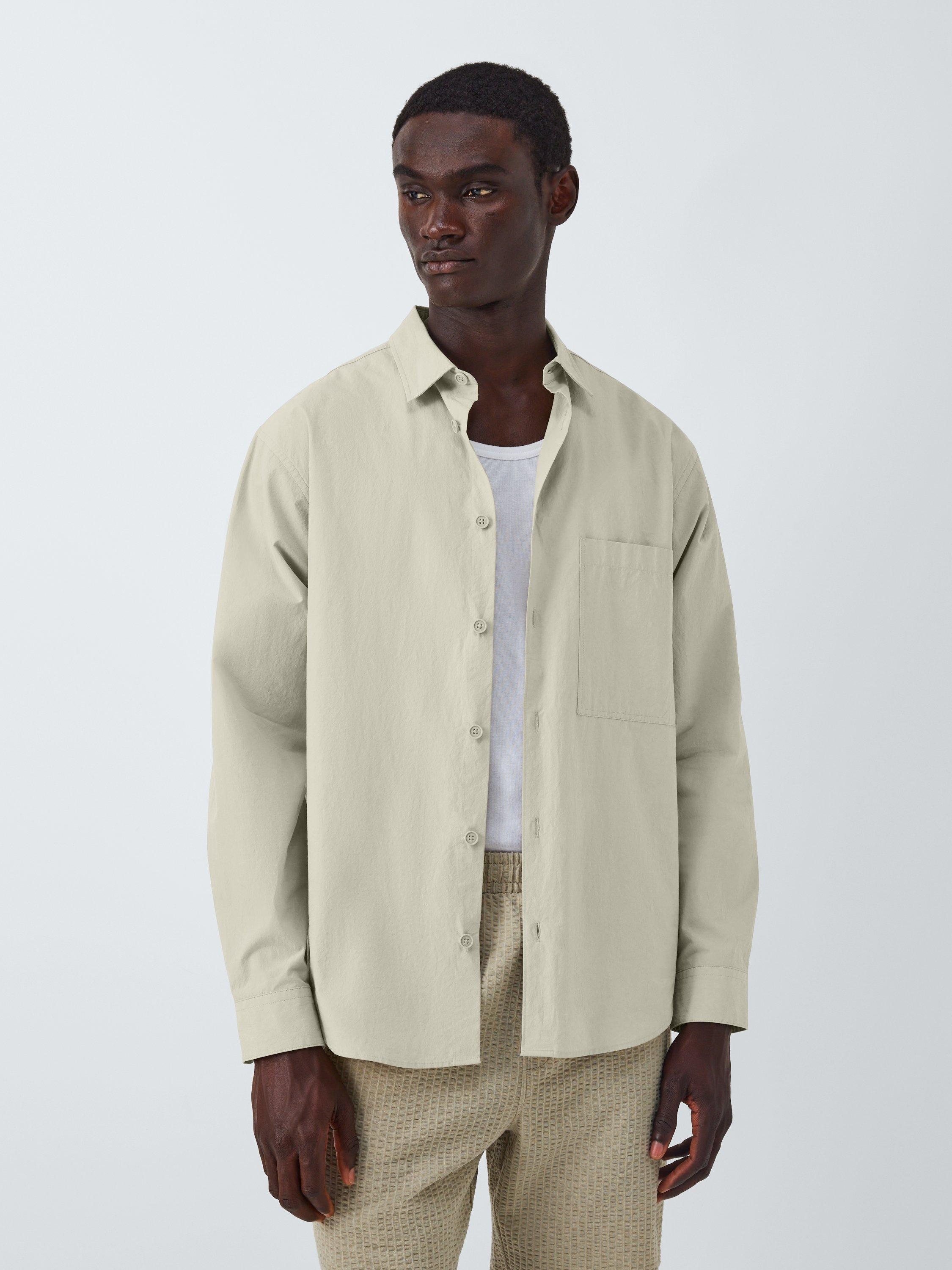 Product image 1 of 6, which shows Kin Cotton Regular Fit Salt Wash Shirt, Abbey Stone, S