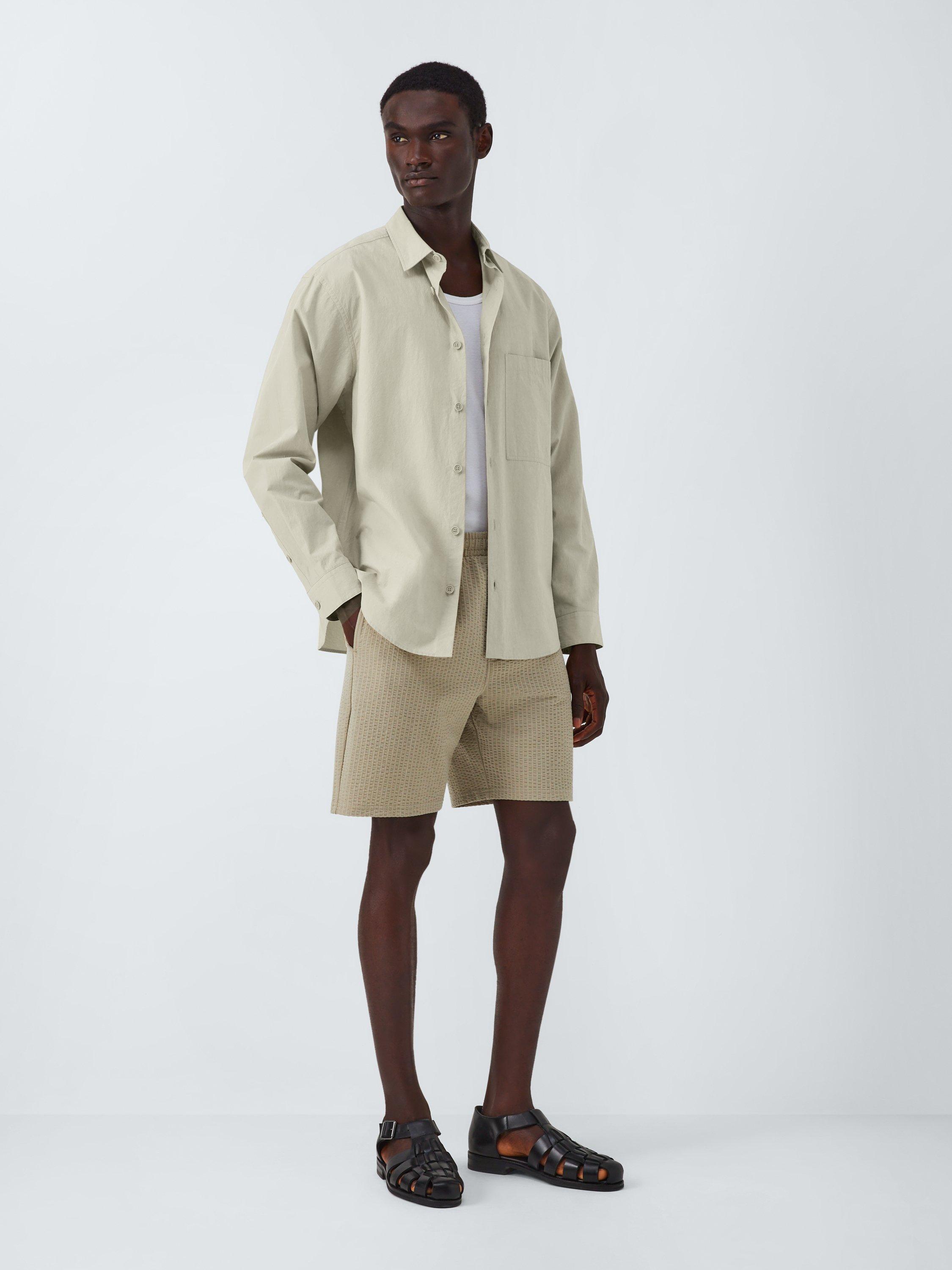 Product image 3 of 6, which shows Kin Cotton Regular Fit Salt Wash Shirt, Abbey Stone, S