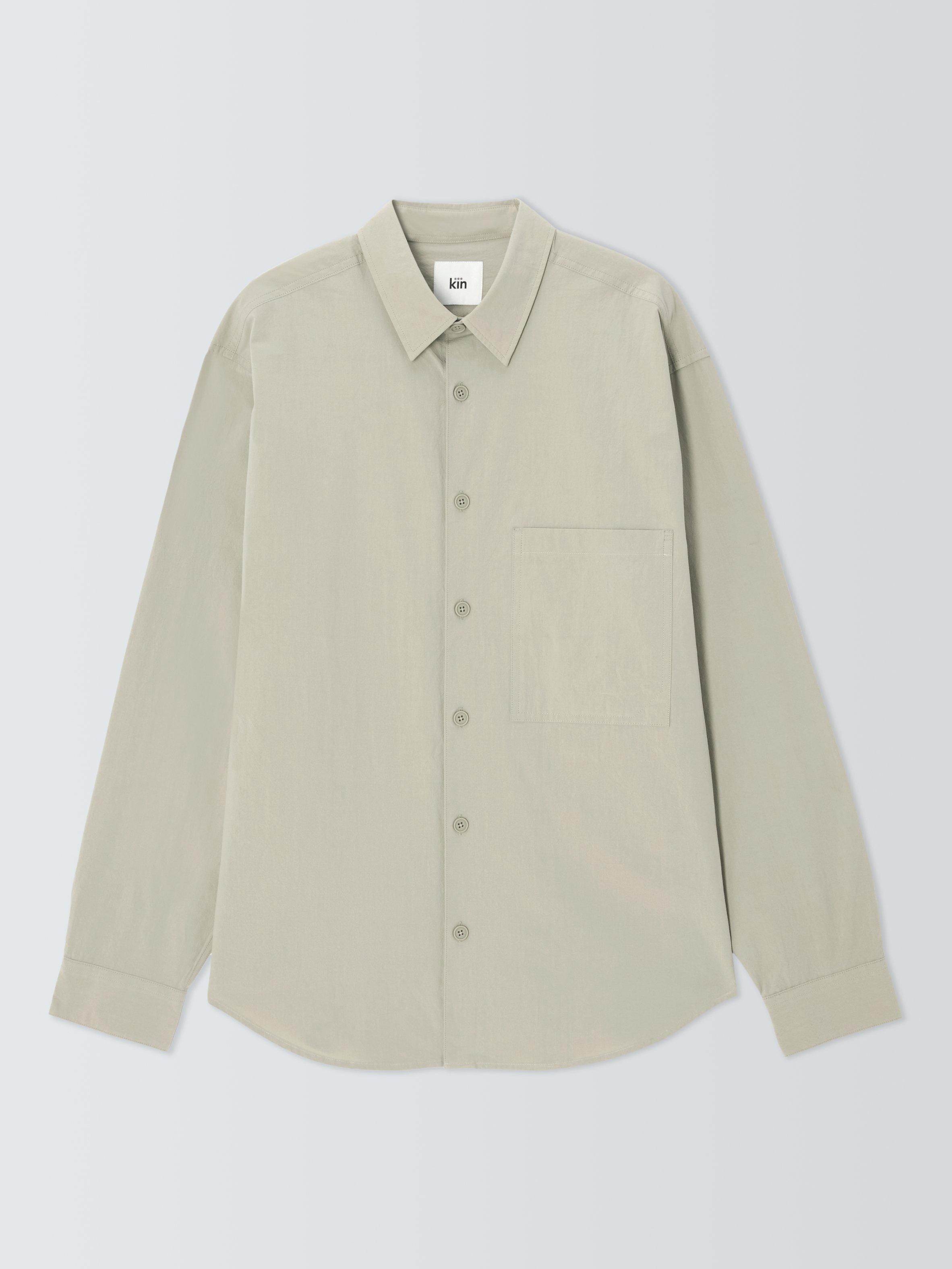 Product image 4 of 6, which shows Kin Cotton Regular Fit Salt Wash Shirt, Abbey Stone, S