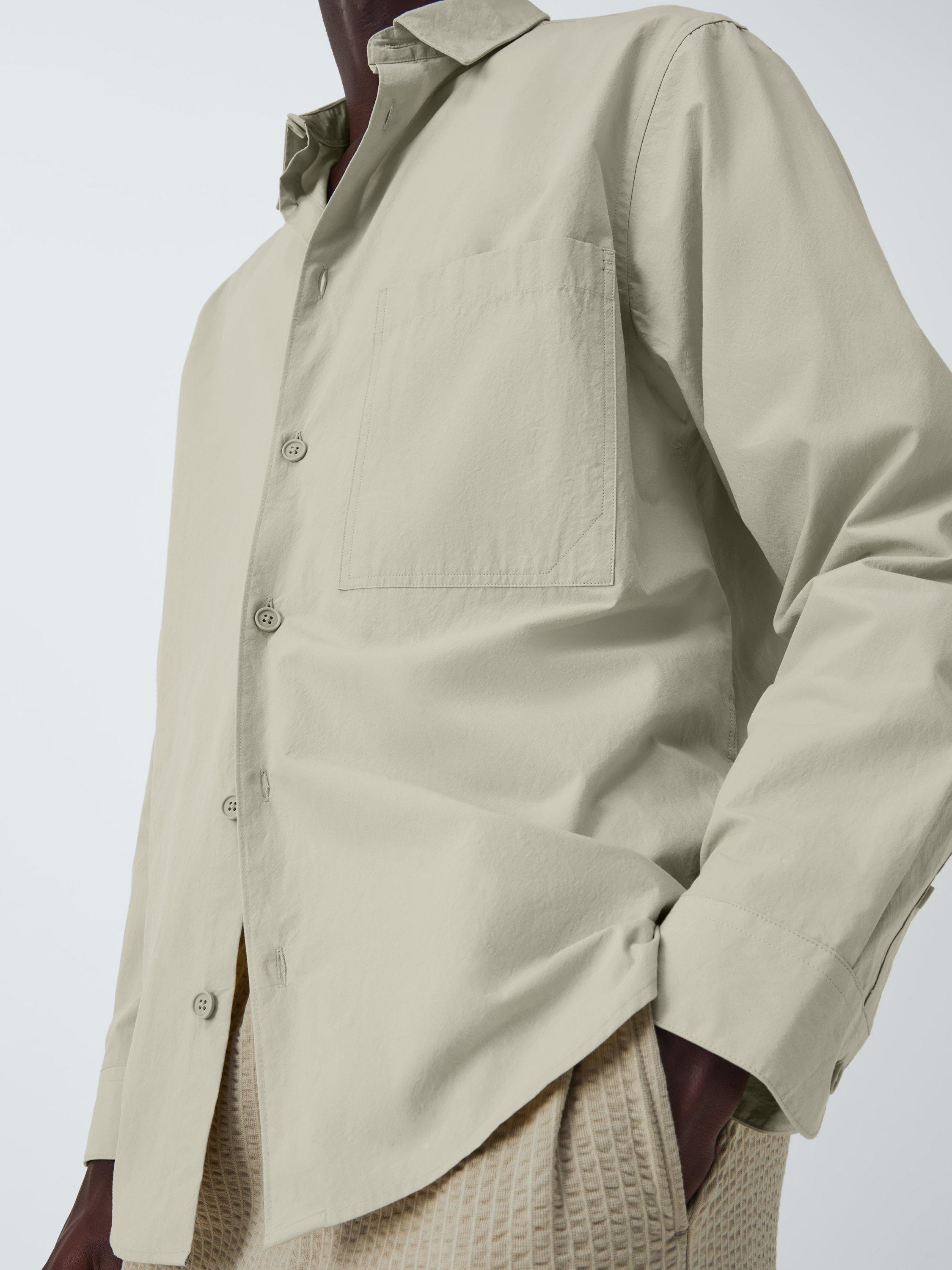 Product image 6 of 6, which shows Kin Cotton Regular Fit Salt Wash Shirt, Abbey Stone, S