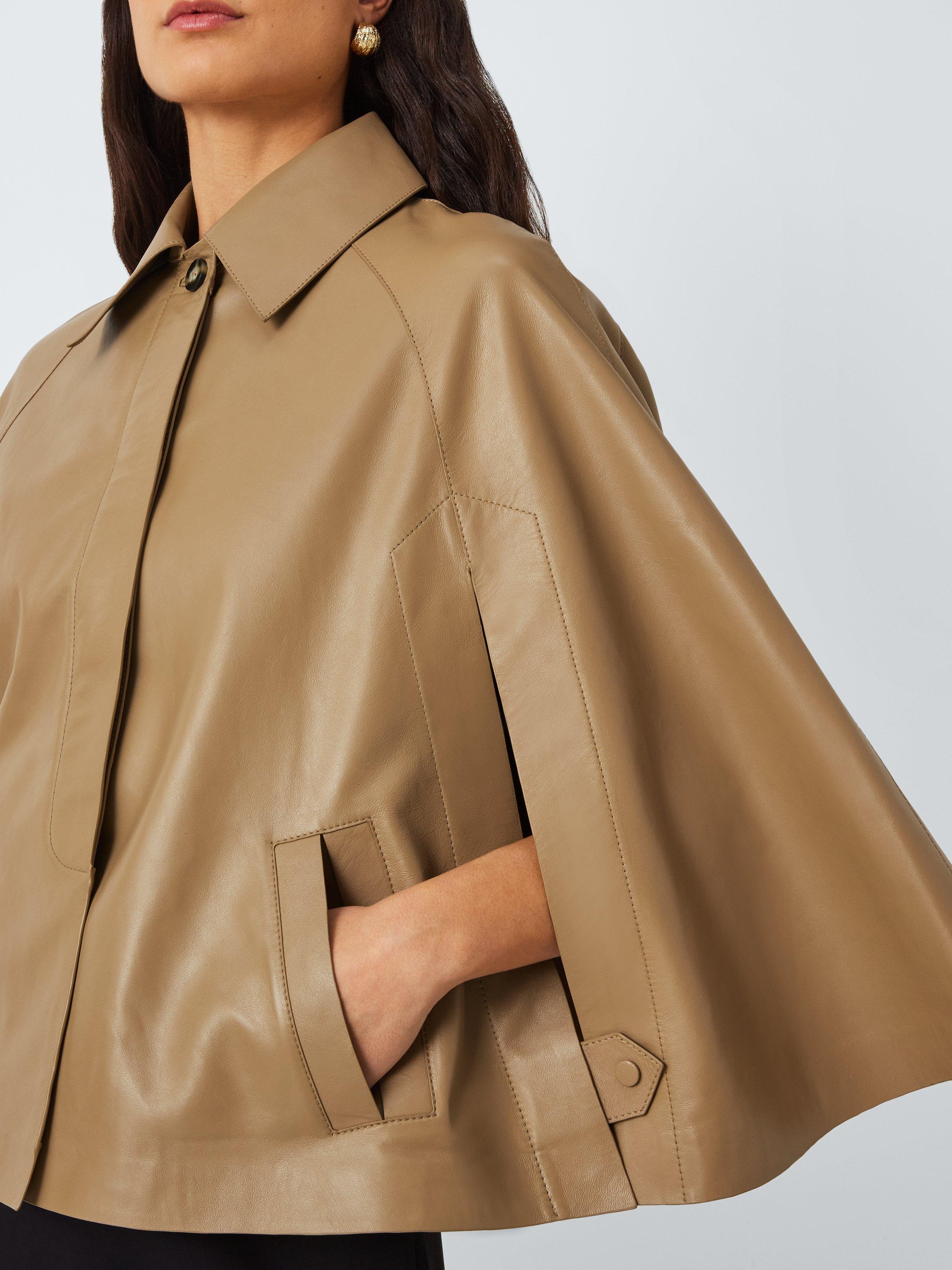 Product image 6 of 7, which shows John Lewis Mini Pure Leather Cape, Natural, S