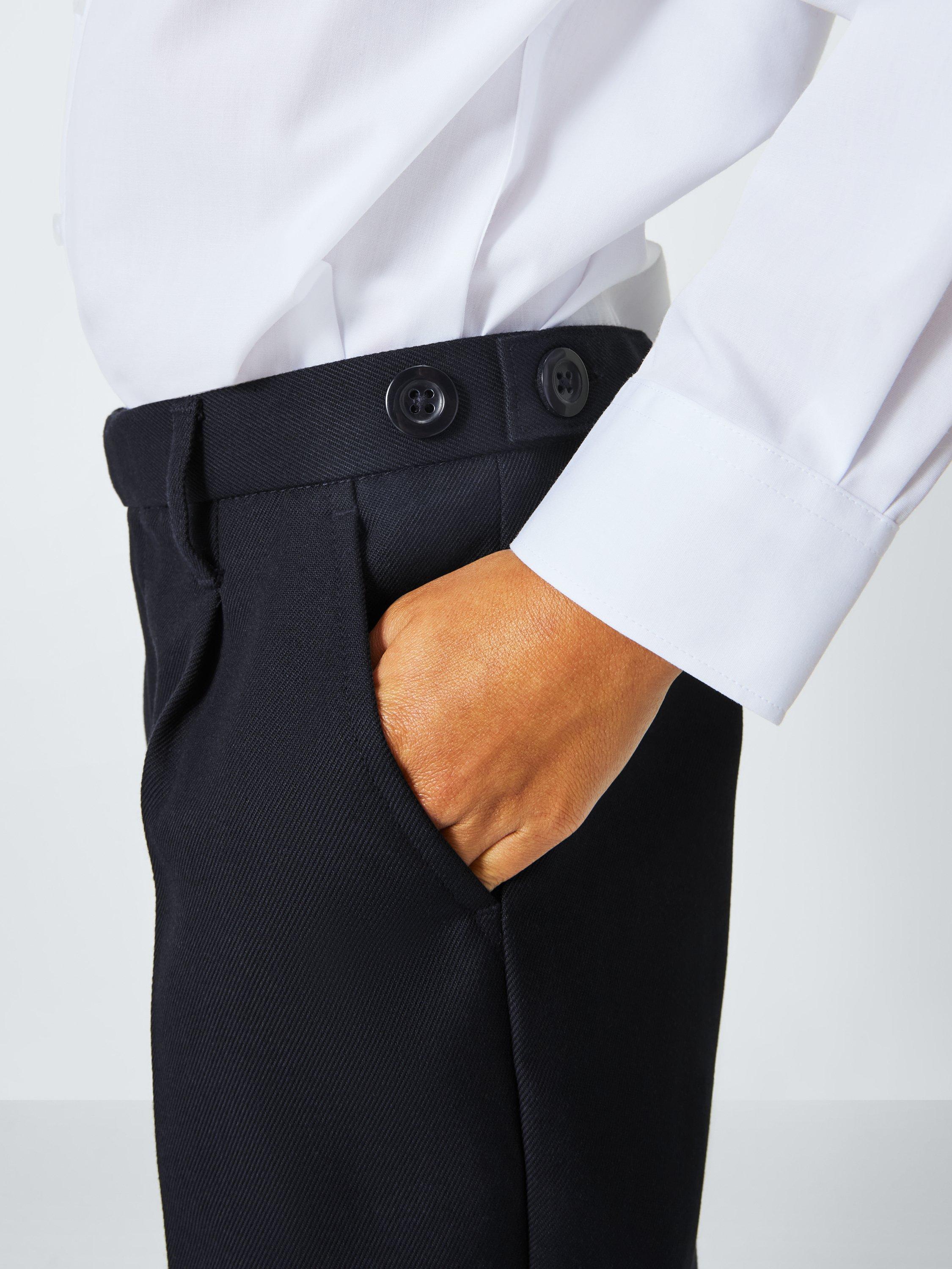 Product image 6 of 7, which shows John Lewis Boy's Tailored Adjustable Waist School Trousers, Navy, 15 years