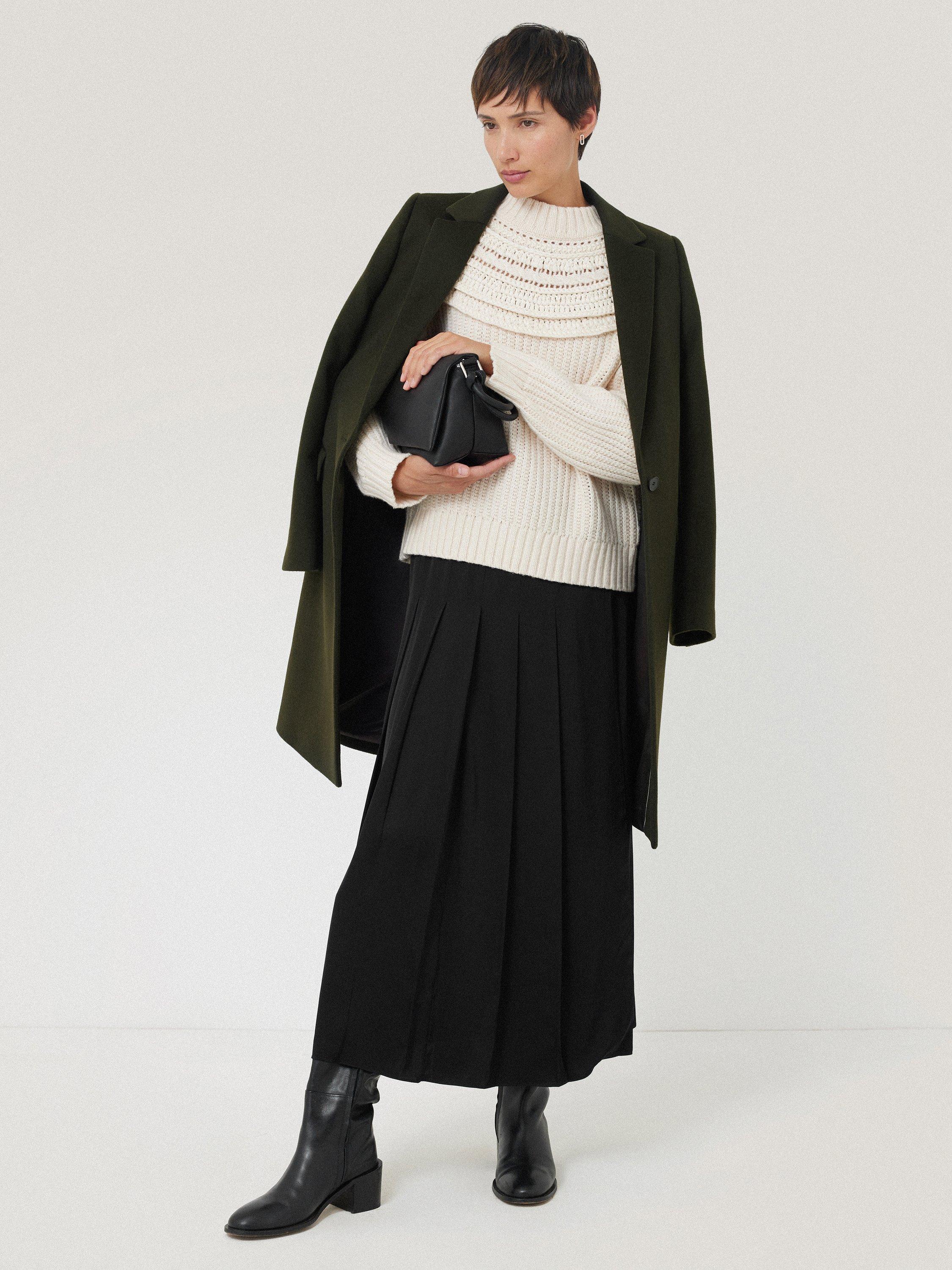 Jigsaw Relaxed City Pure Wool Coat Green