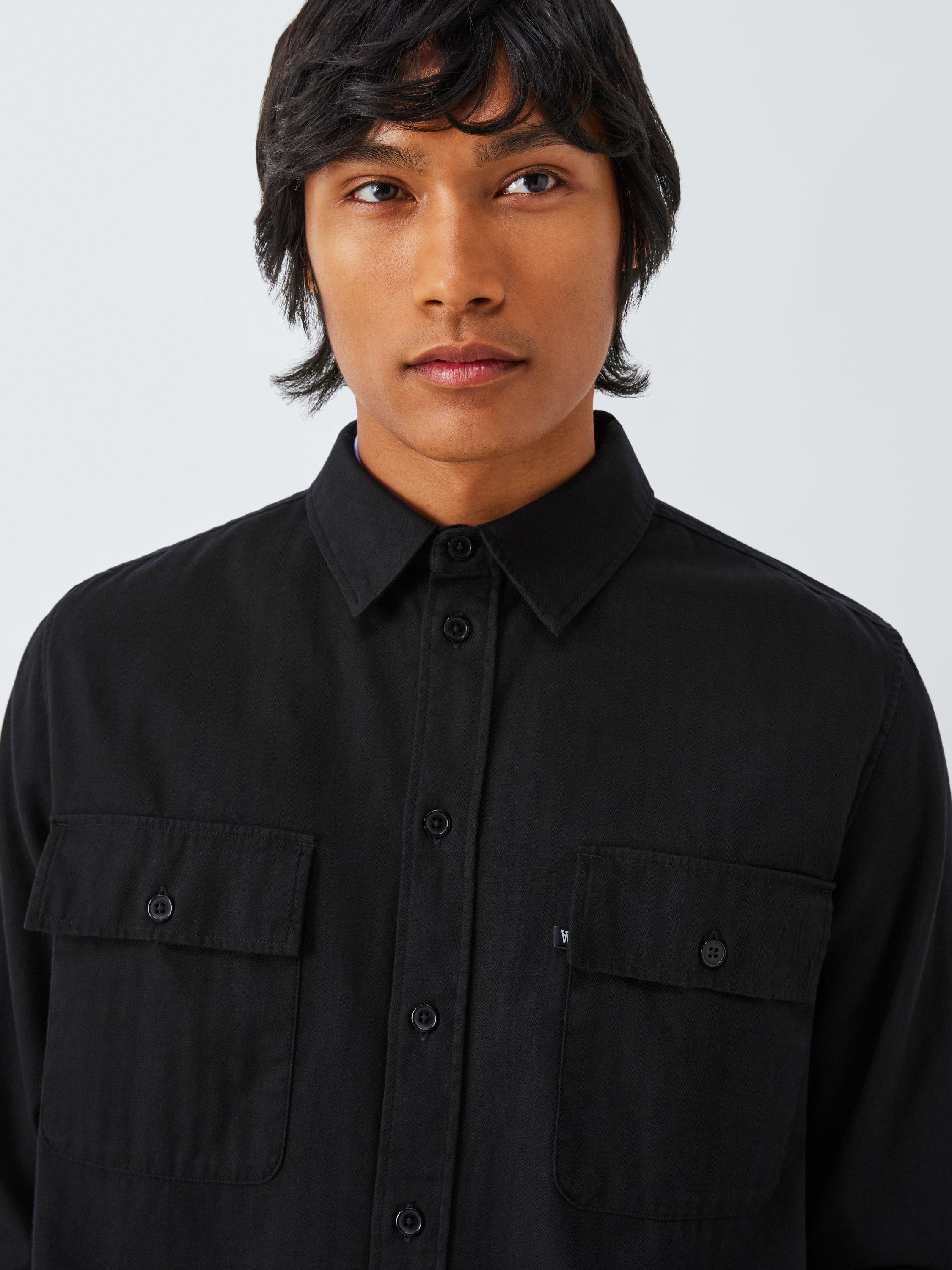 Product image 5 of 6, which shows WOOD WOOD Herringbone Regular Fit Shirt, 9999 Black, S