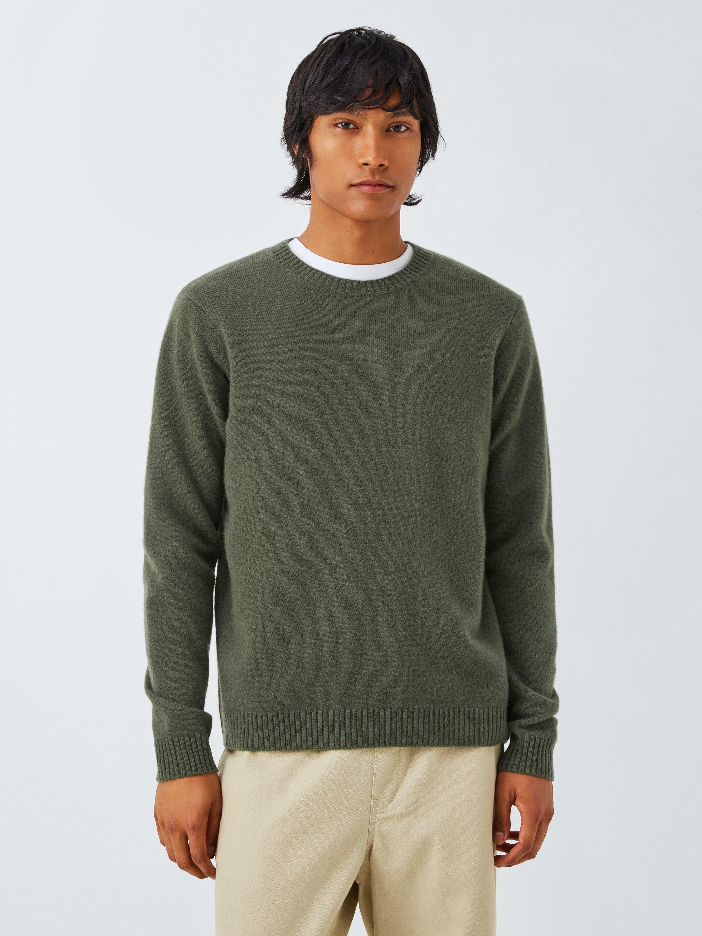 WOOD WOOD Lambswool Crew Neck Jumper, 8051 Fatique Green