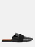 Jigsaw Backless Leather Loafers, Black