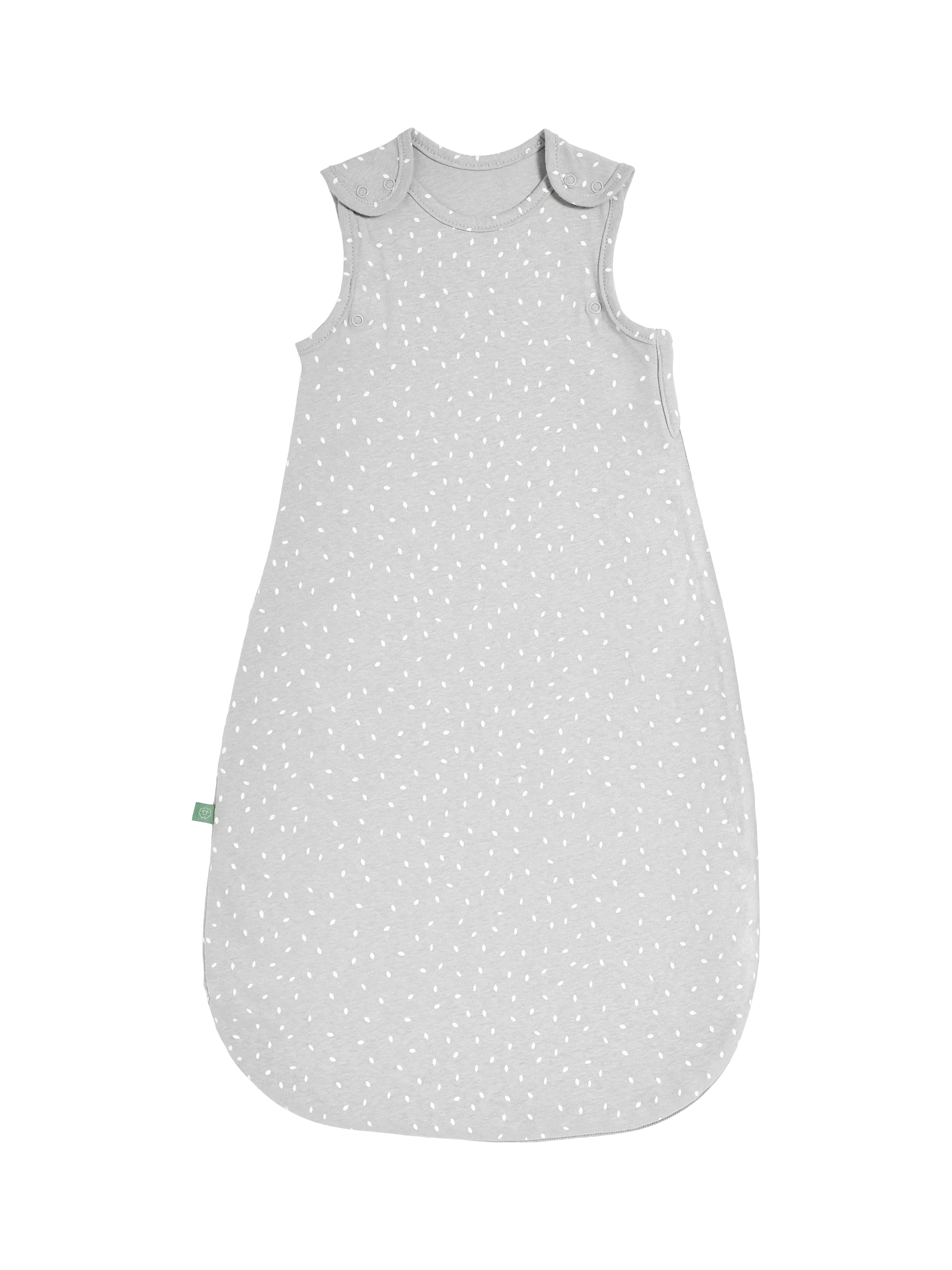 The Little Green Sheep Rice Print Organic Cotton and Linen Blend Baby Sleeping Bag, 1 Tog, Dove Rice