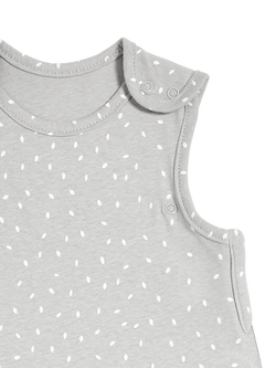 The Little Green Sheep Rice Print Organic Cotton and Linen Blend Baby Sleeping Bag, 1 Tog - view 2, Dove Rice