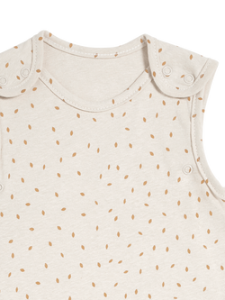The Little Green Sheep Rice Print Organic Cotton and Linen Blend Baby Sleeping Bag, 1 Tog - view 2, Linen Rice