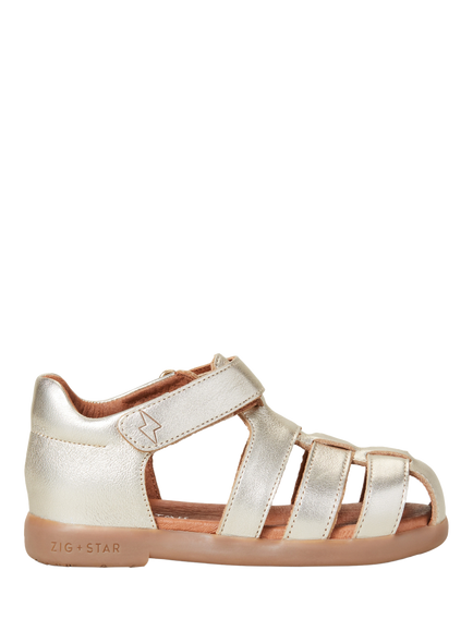 Zig+Star Kids' Cosmic Leather Sandals, Gold, Gold