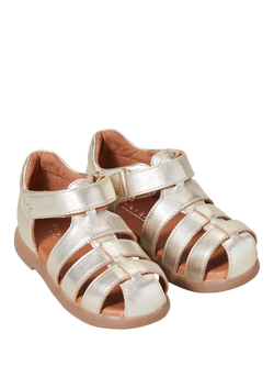 Zig+Star Kids' Cosmic Leather Sandals, Gold - view 2, Gold