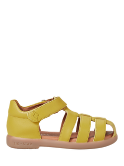 Zig+Star Kids' Cosmic Leather Sandals, Yellow, Yellow