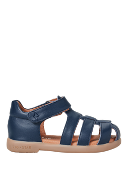 Zig+Star Kids' Cosmic Leather Sandals, Navy, Navy