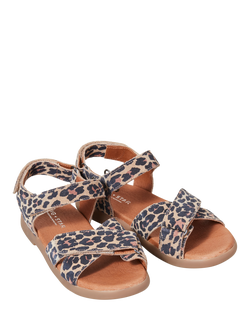 Zig+Star Kids' Rae Leather Cross Strap Sandals, Natural Animal - view 2, Natural Animal