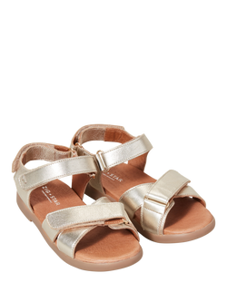 Zig+Star Kids' Rae Leather Cross Strap Sandals, Gold - view 2, Gold