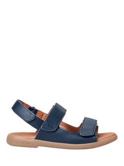 Zig+Star Kids' Solar Leather Sandals, Navy, Navy