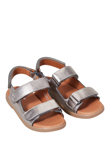 Zig+Star Kids' Solar Leather Sandals, Pewter - view 2, Pewter