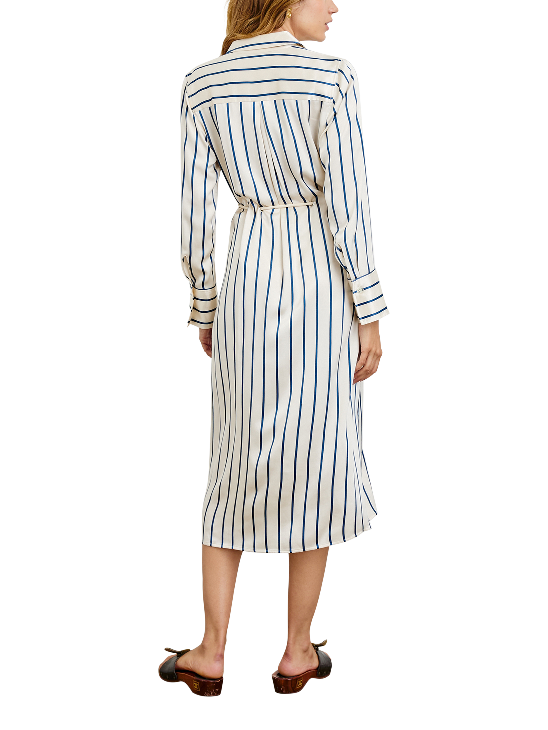 Product image 5 of 5, which shows Rails Anina Stripe Shirt Dress, White/Navy, S